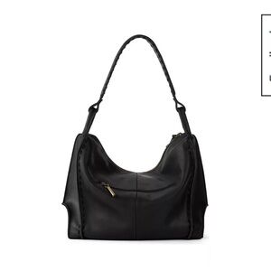 The Sak Black Leather Shoulder Bag with Structured Design